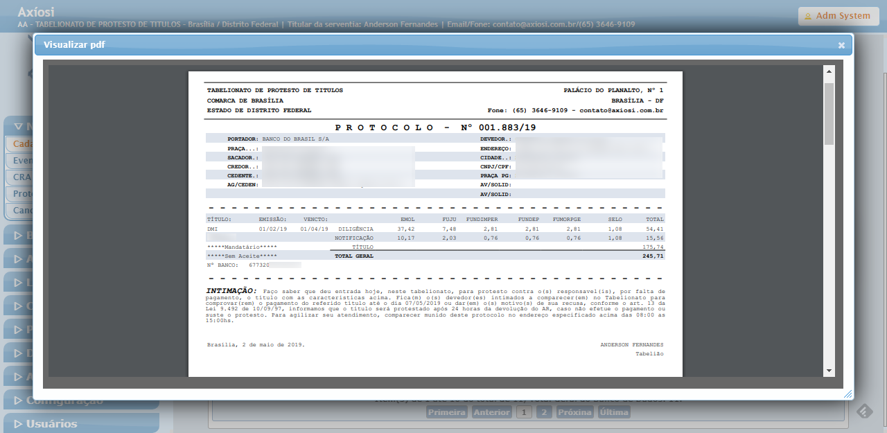 Notificação/Intimação